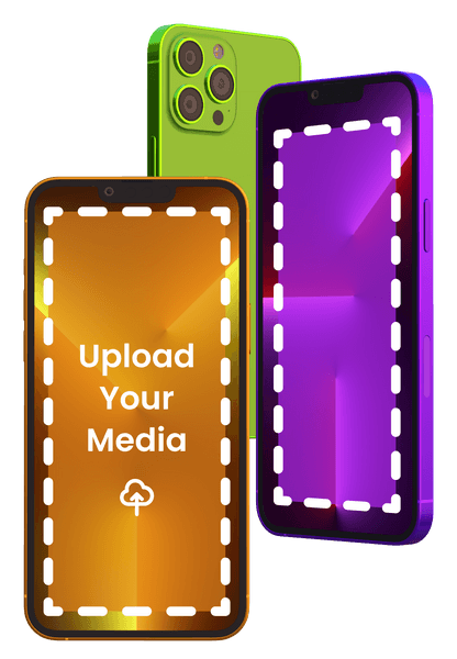 Triple iPhone Mockup Illustration